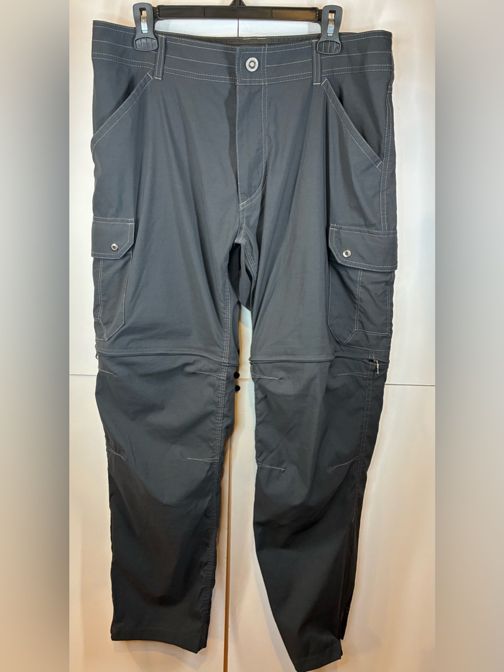 KUHL Renegade Convertible Hiking Pants Men's 34x30 Gray Zip Off Cargo Outdoor